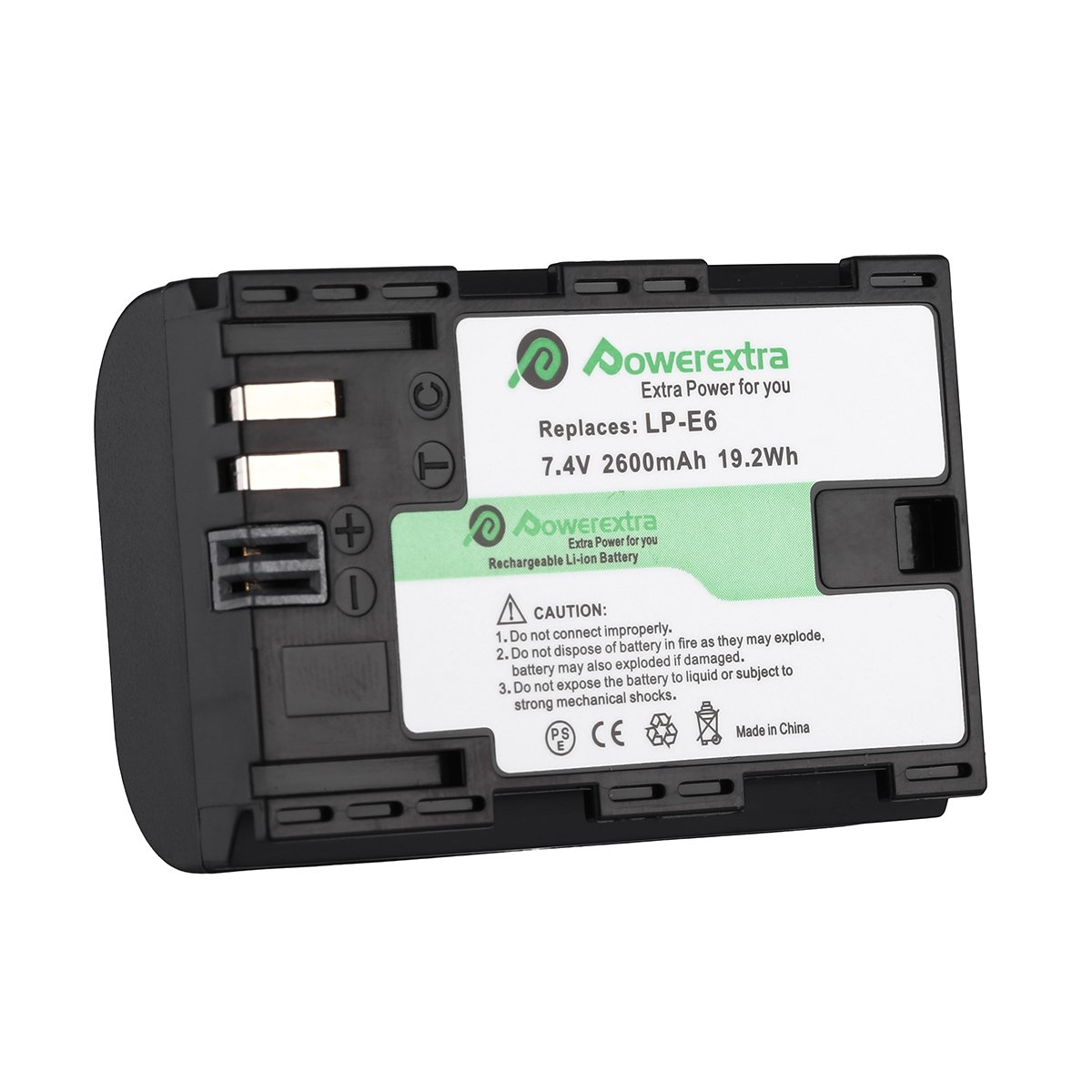 Powerextra 2600mAh 7.4v Replacement LP-E6 Digital Camera Lithium ion Rechargeable Batteries Pack For Canon
