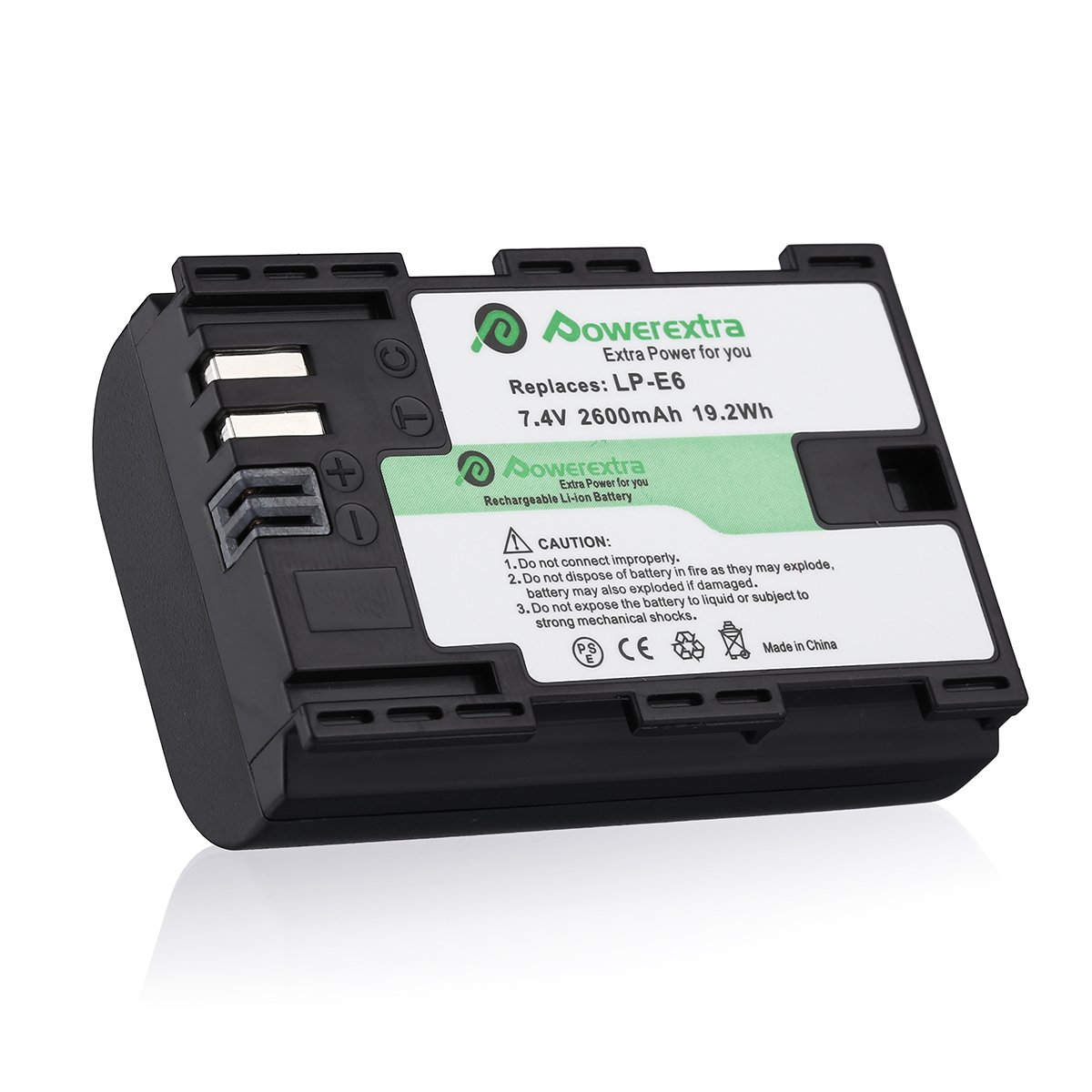 Powerextra 2600mAh 7.4v Replacement LP-E6 Digital Camera Lithium ion Rechargeable Batteries Pack For Canon