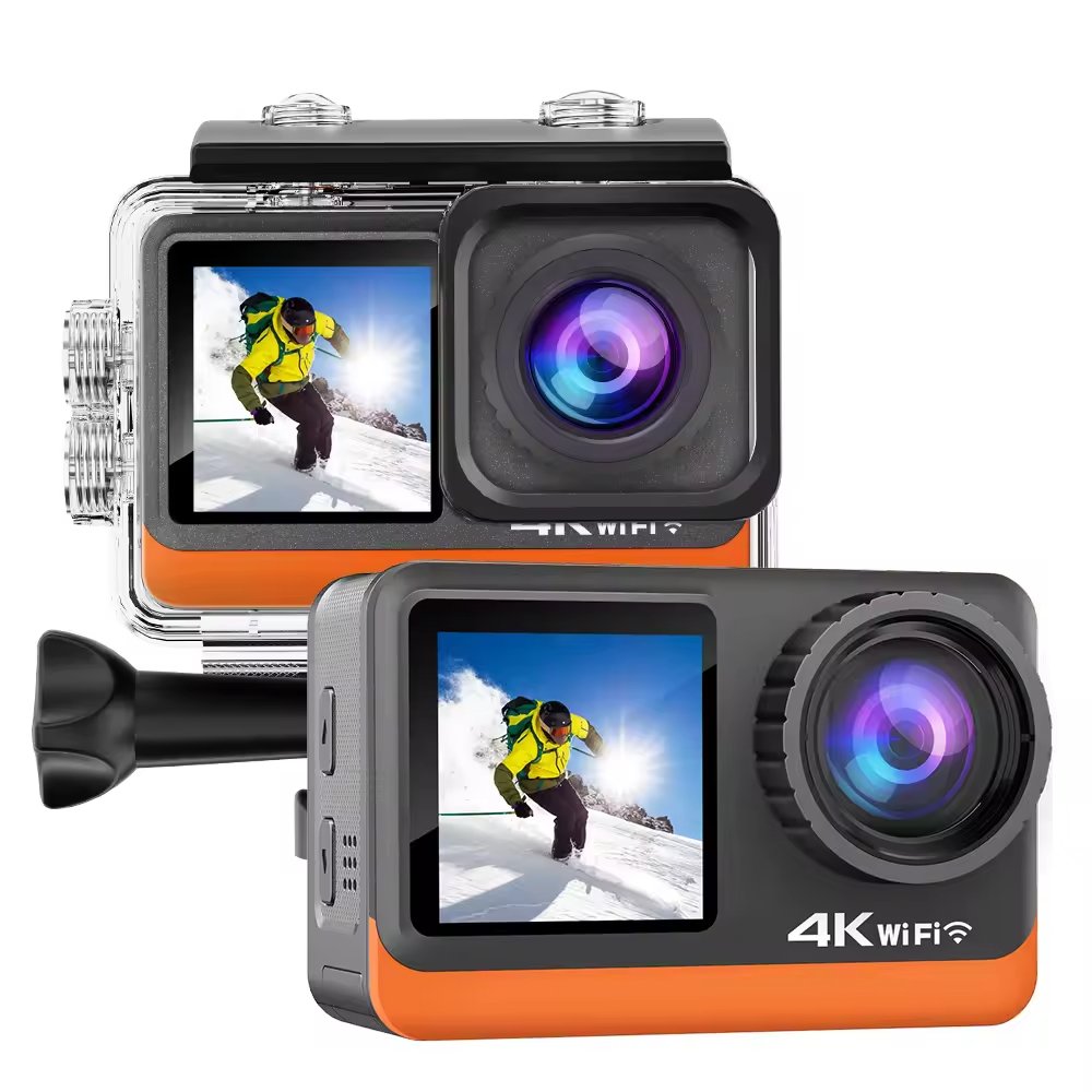 Ausek 4k 10 Black Action Camera 4K Hd Video Professional Rear View Camera For Bicycle cameras with action sports stabilizer