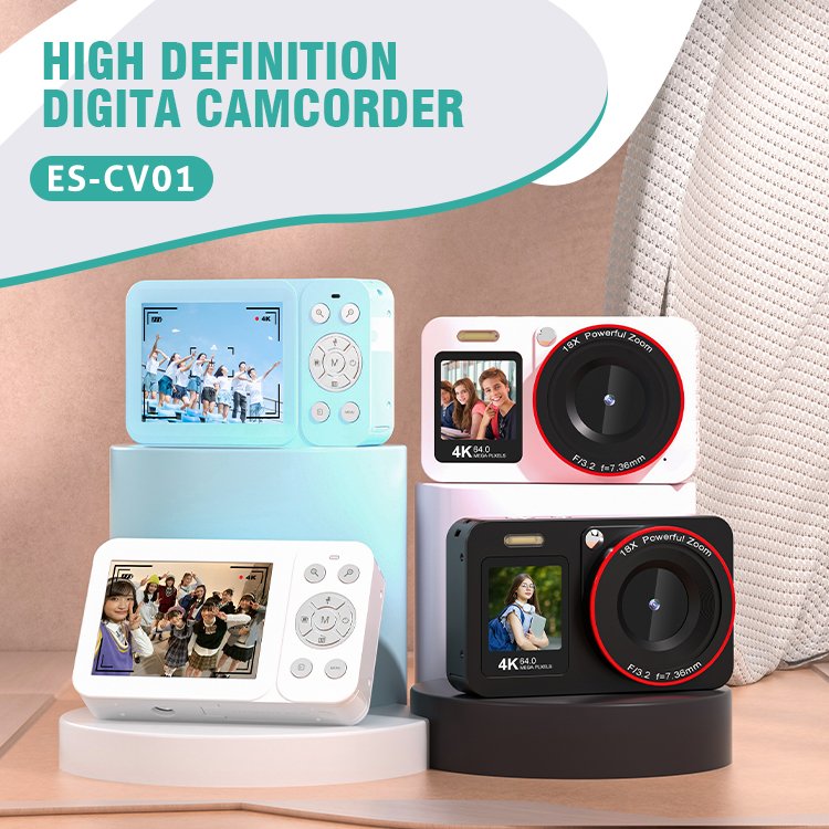 OEM Gift Photographic 64MP Point and Shoot Camera for Children Beginner Photo Travel Small Mini Compact Digital Camera