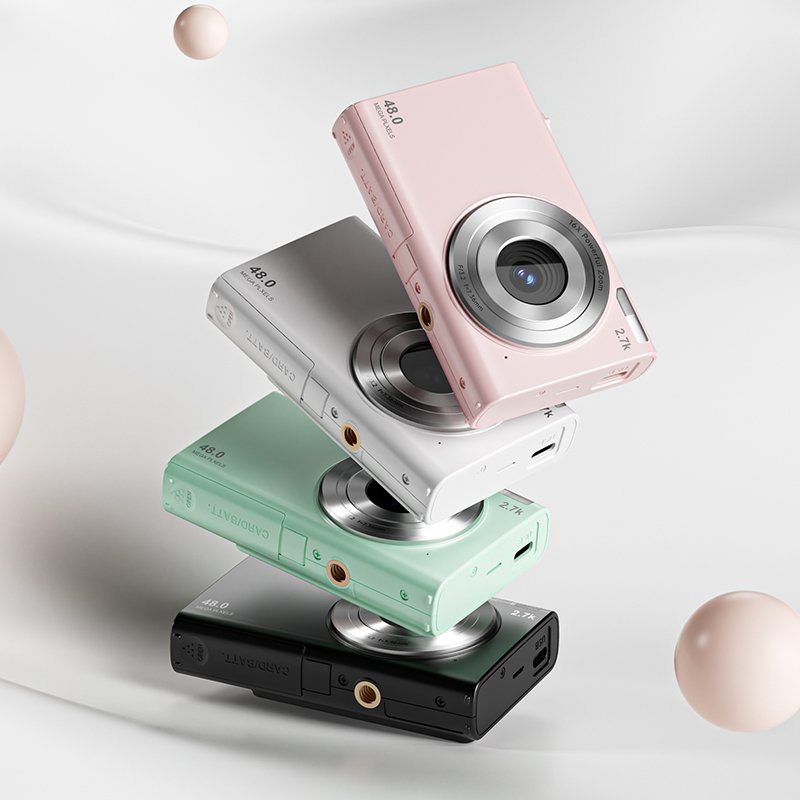 Digital Camera Vintage Style 48MP 4K Point and Shoot Camera with 18X Zoom Includes 32GB Card Perfect for Vlogging