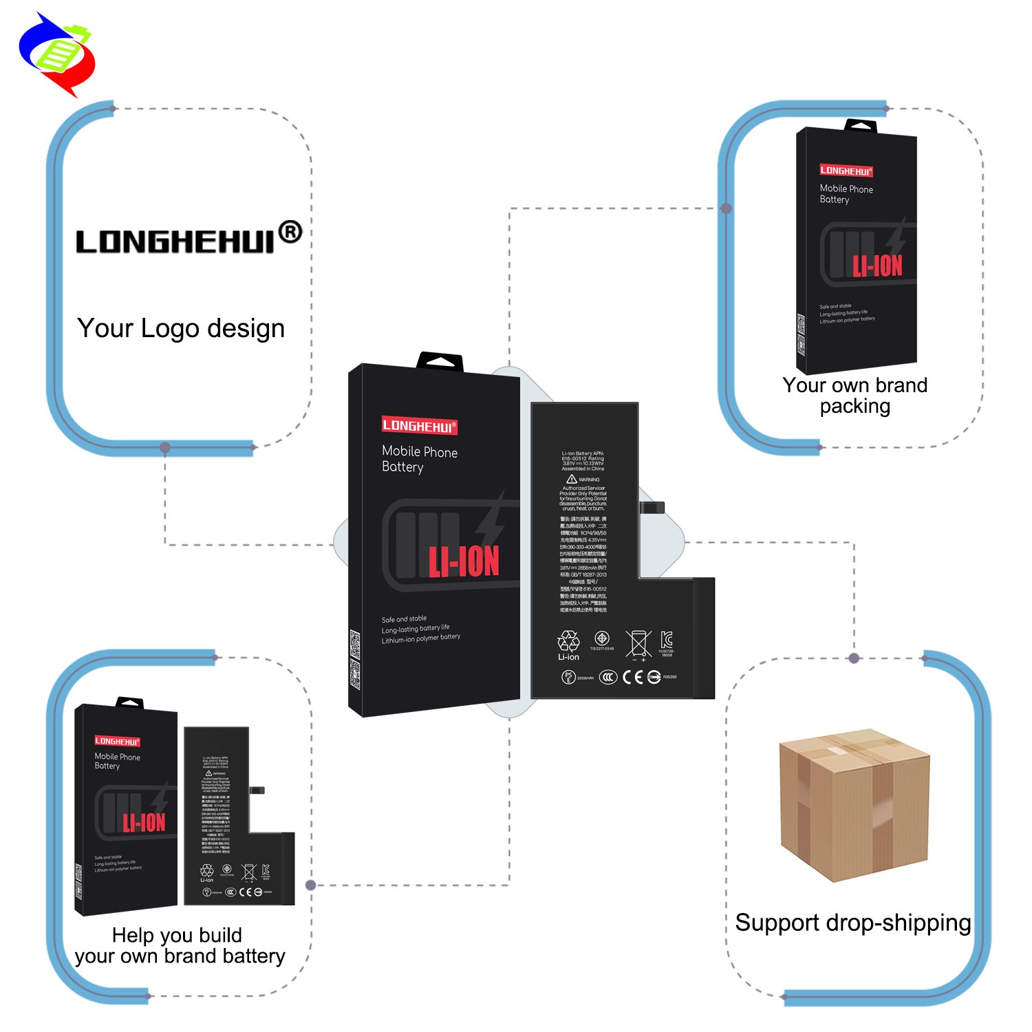 High Capacity Battery Replacement for iPhone Xs Factory Prices Direct Selling OEM Battery for Smartphone XS