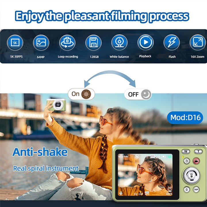Newest Design Ultra HD 5K 16X Zoom Multi-function Waterproof Selfie Profesional Vlog Camera