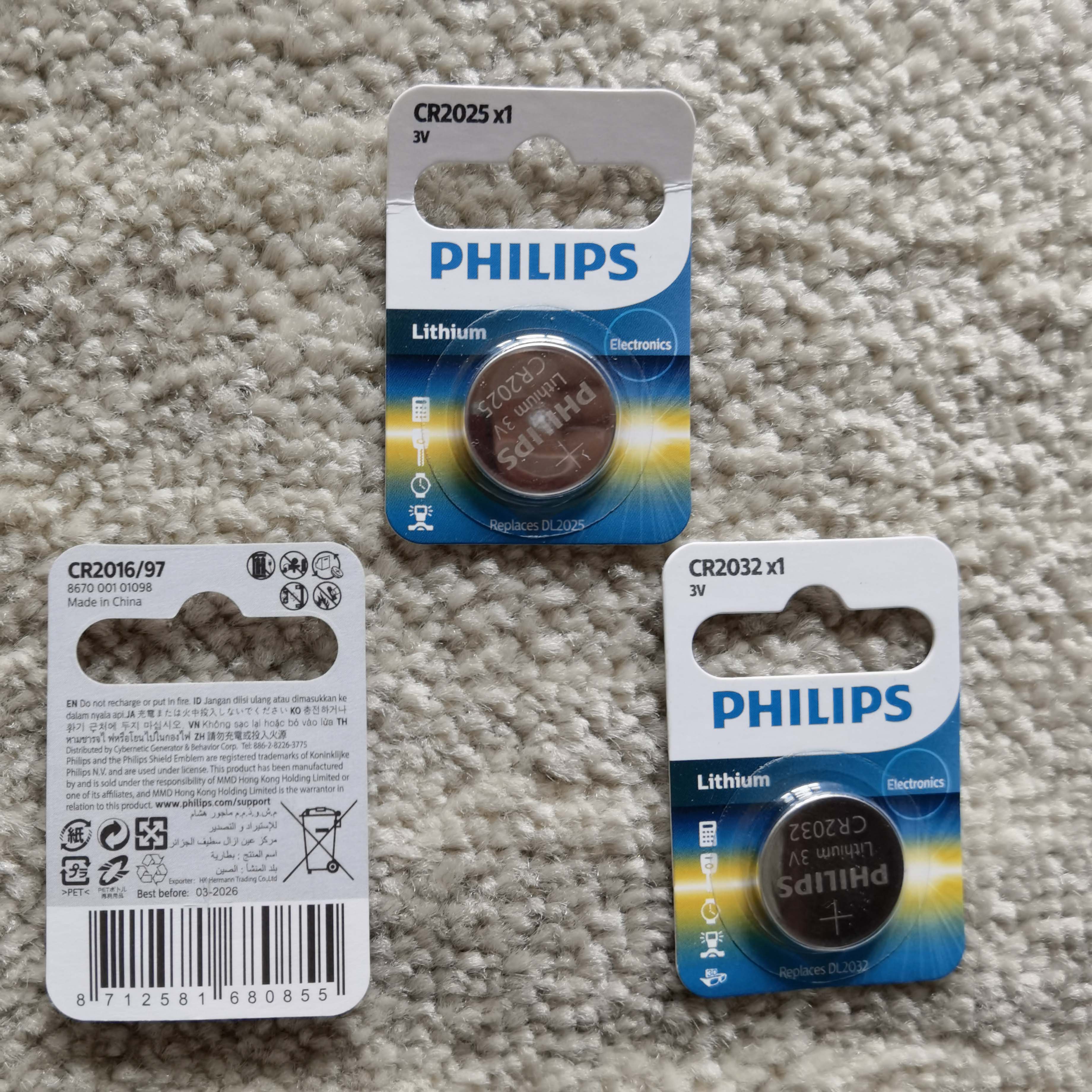 Hot Selling CR2025 3V Electronic Toys Philips Button Lithium Battery Cells