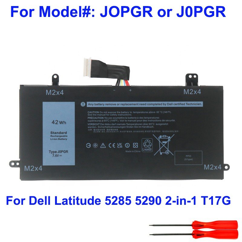 Quality Laptop battery J0PGR JOPGR For DELL Latitude 5285 5290 2-in-1 T17G 7.6V 42WH Notebook battery