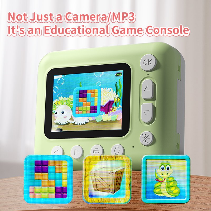 JJRC V19 Kids Instant Print Camera 2.4' screen 1080P Video 10X Zoom selfie printable children print camera toy gift with game