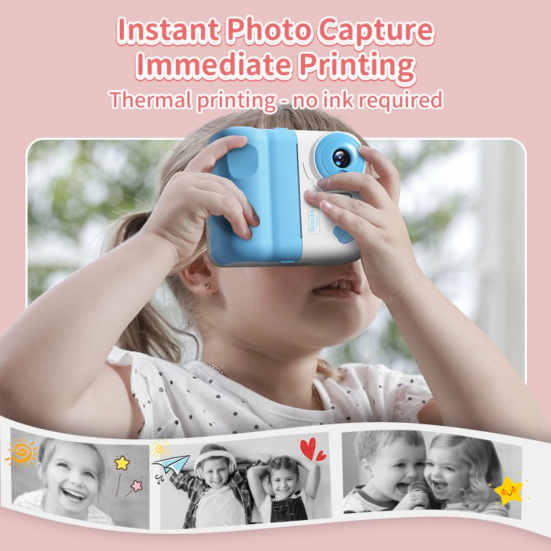 JJRC V19 Kids Instant Print Camera 2.4' screen 1080P Video 10X Zoom selfie printable children print camera toy gift with game