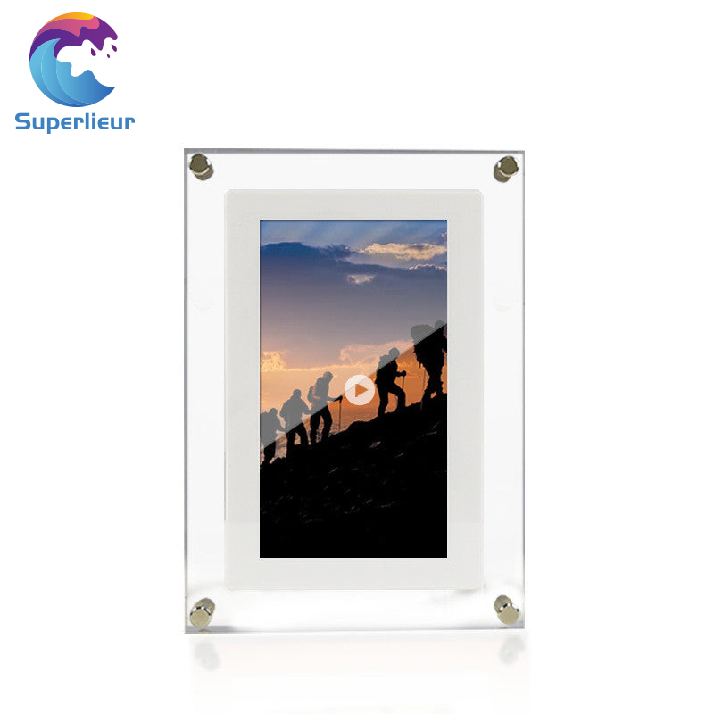 Superlieur Motion 7 Inch Acrylic Digital Photo Frame Video Picture Frame Playere Battery With Frameo