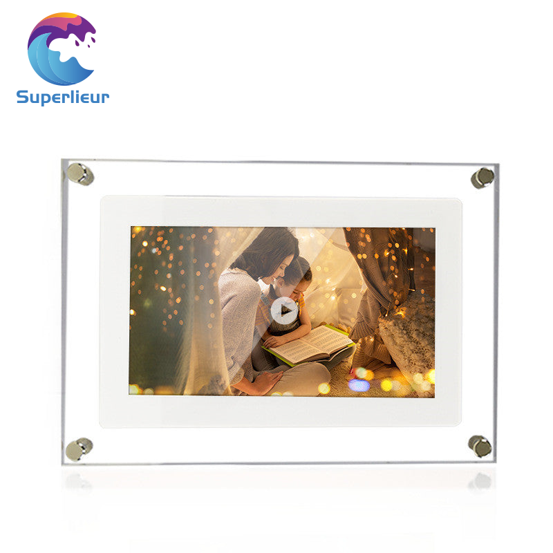 Superlieur Motion 7 Inch Acrylic Digital Photo Frame Video Picture Frame Playere Battery With Frameo
