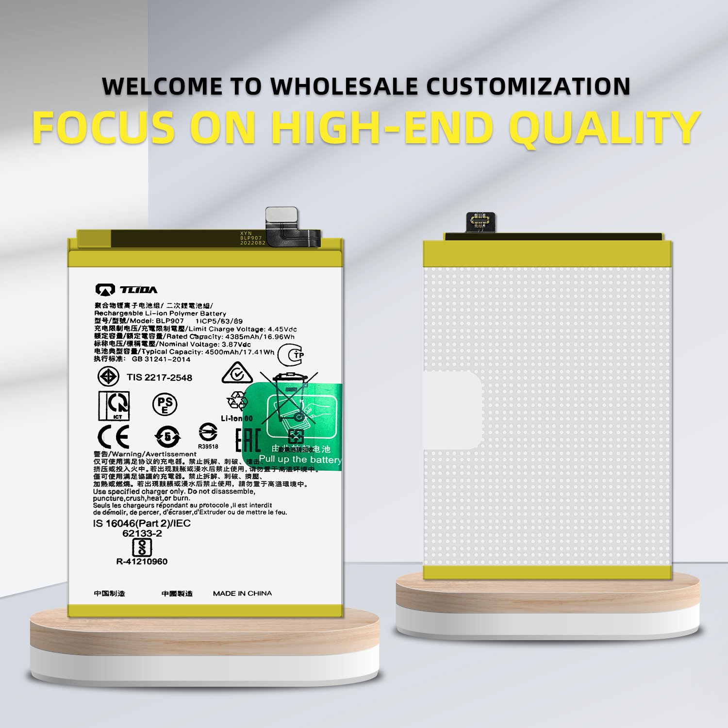 Original 0 cycle smart phone battery replacing for Oppo BLP907 3.87V 4500mAh Digital battery