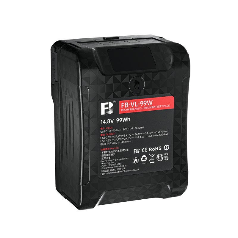 FB VL 99W 14.4V 6700mAh Lithium V-Lock V-Mount Battery ATS LCD Used for Camera Monitor Fill Light and Lamp