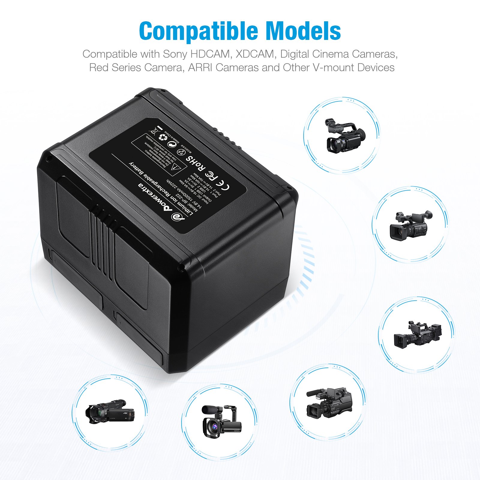 V Mount V Lock 14.8V 15000mAh Rechargeable Li-ion LED Camera Battery For Broadcast Video Camcorder
