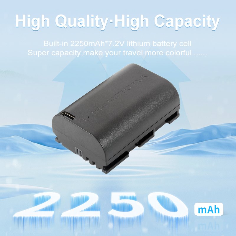Built-in 7.4v*2250mah LP-E6H Pro Digital Lithium Battery with TYPE-C USB C for Canon Camera EOS R5 R6 R7 R5D 6D 7D ETC Stock