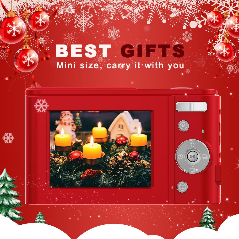 Anti-Shake Portable 2.4 Inch LCD Screen 16X Digital Zoom Rechargeable Compact Pocket Point and Shoot Camera for Kids Boys Girls