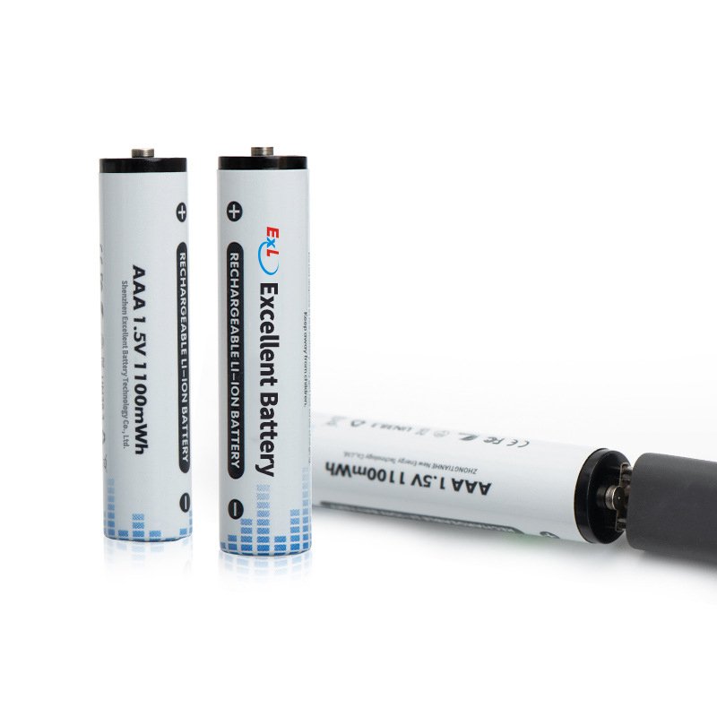 High Capacity USB Rechargeable Li-ion Battery 1100mWh AAA Lithium Batteries
