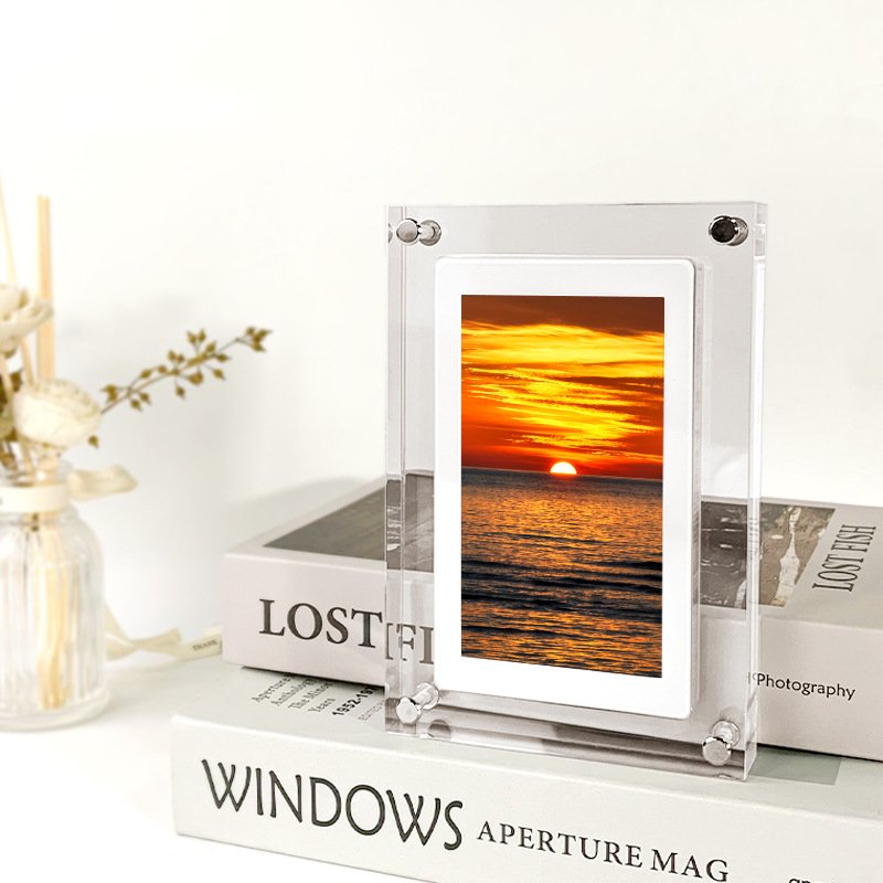 Digital Picture Frame Acrylic Video Player Digital Photo Frame Vertical Display With 1GB And Battery Type C Video Frame Gift For