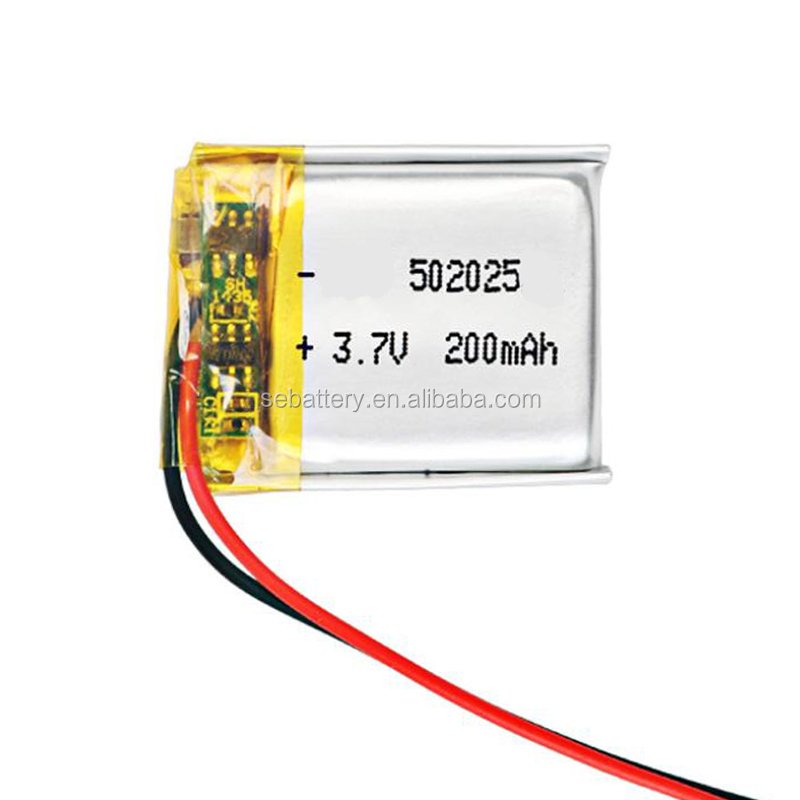 SUNEASE Wholesale Lipo Battery 502025 5*20*25mm 200mAh With PCM From Factory 3.7v 200mah 0.74wh