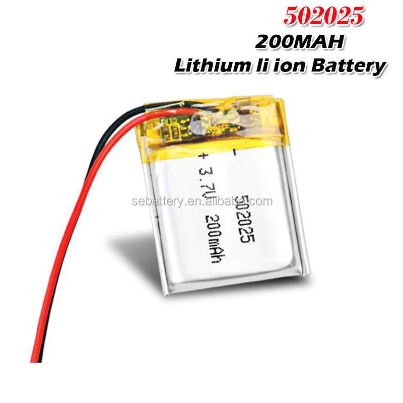 SUNEASE Wholesale Lipo Battery 502025 5*20*25mm 200mAh With PCM From Factory 3.7v 200mah 0.74wh