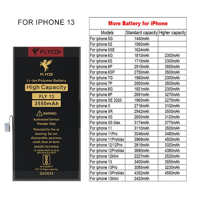 FLYCDI High Capacity Digital Batteries For Iphone 13 13Pro Battery Wholesale Mobile Phone Battery For Iphone