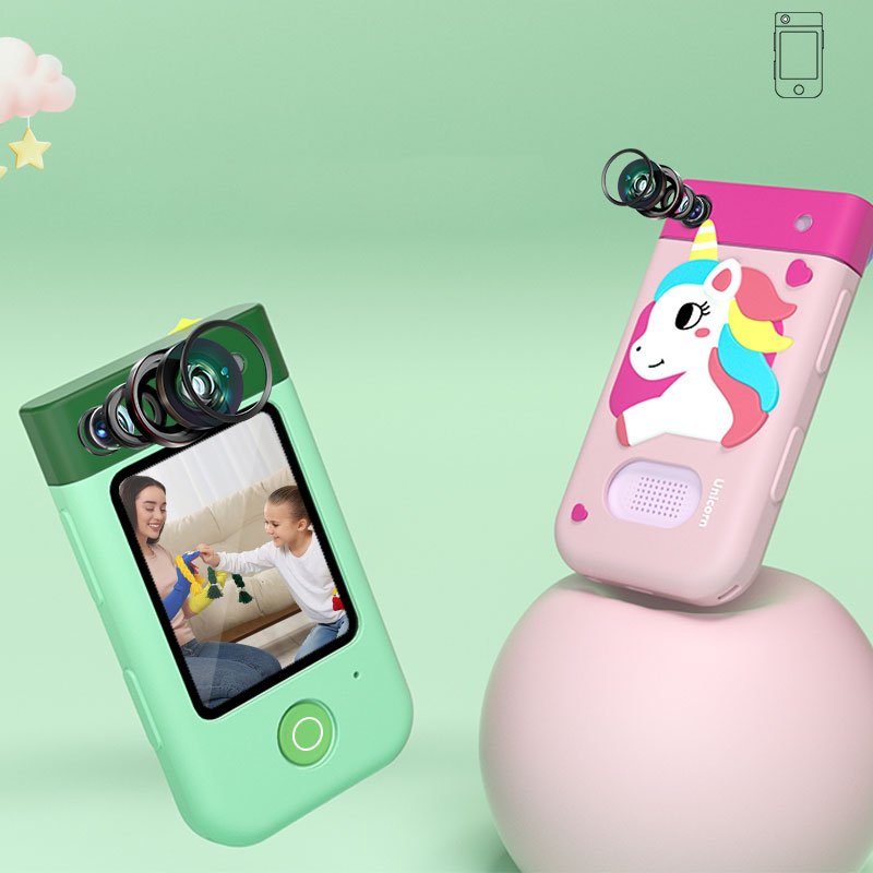 Children Education Toy Cute Dinosaur Unicorn 2.8inch Camera Phone HD1080P Video Recorder Mini Kids Phone Camera