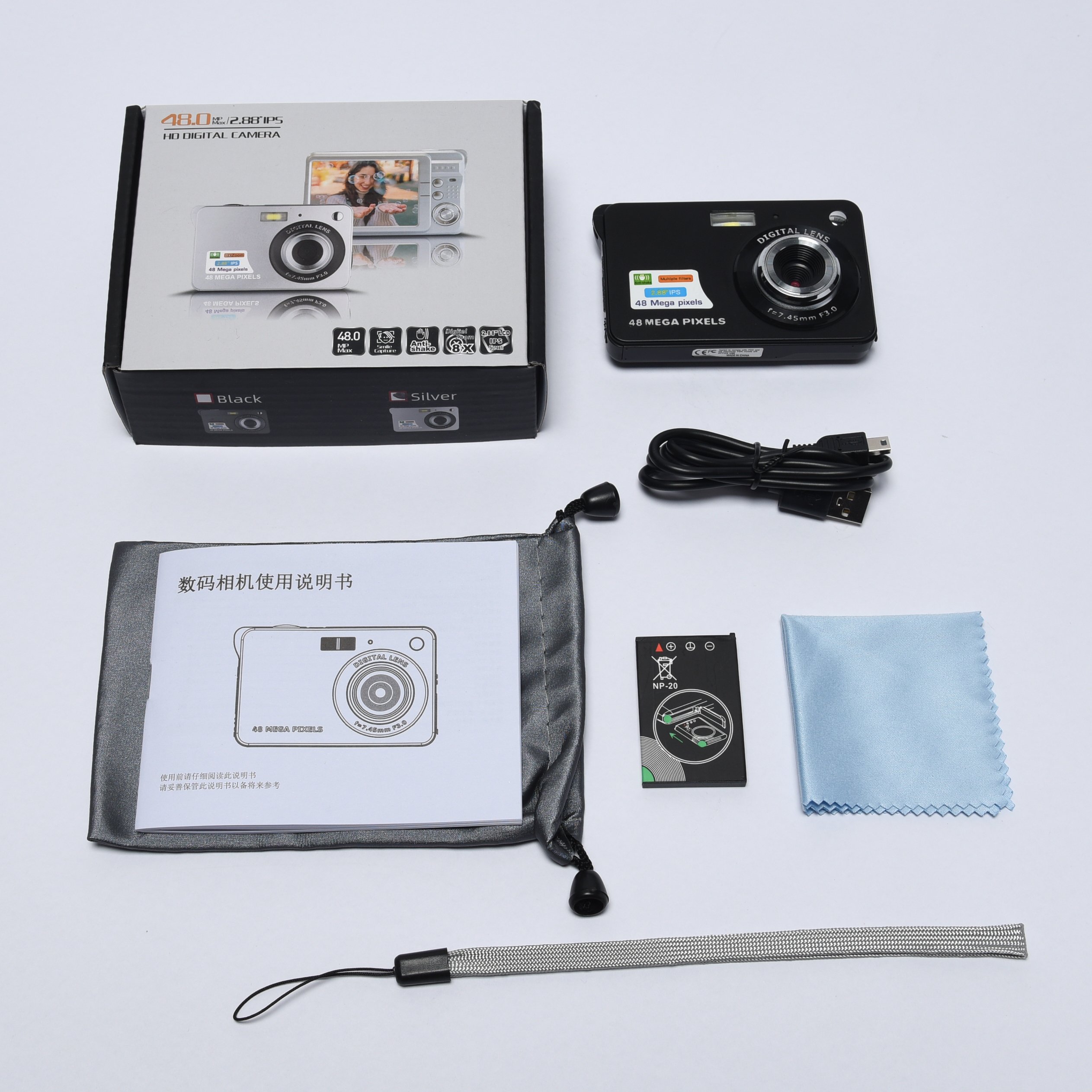 Digital Camera with 2.7inch 18MP Photo 720P Video with Simle Capture and Marco Function with Flashlight For Kids and Adults
