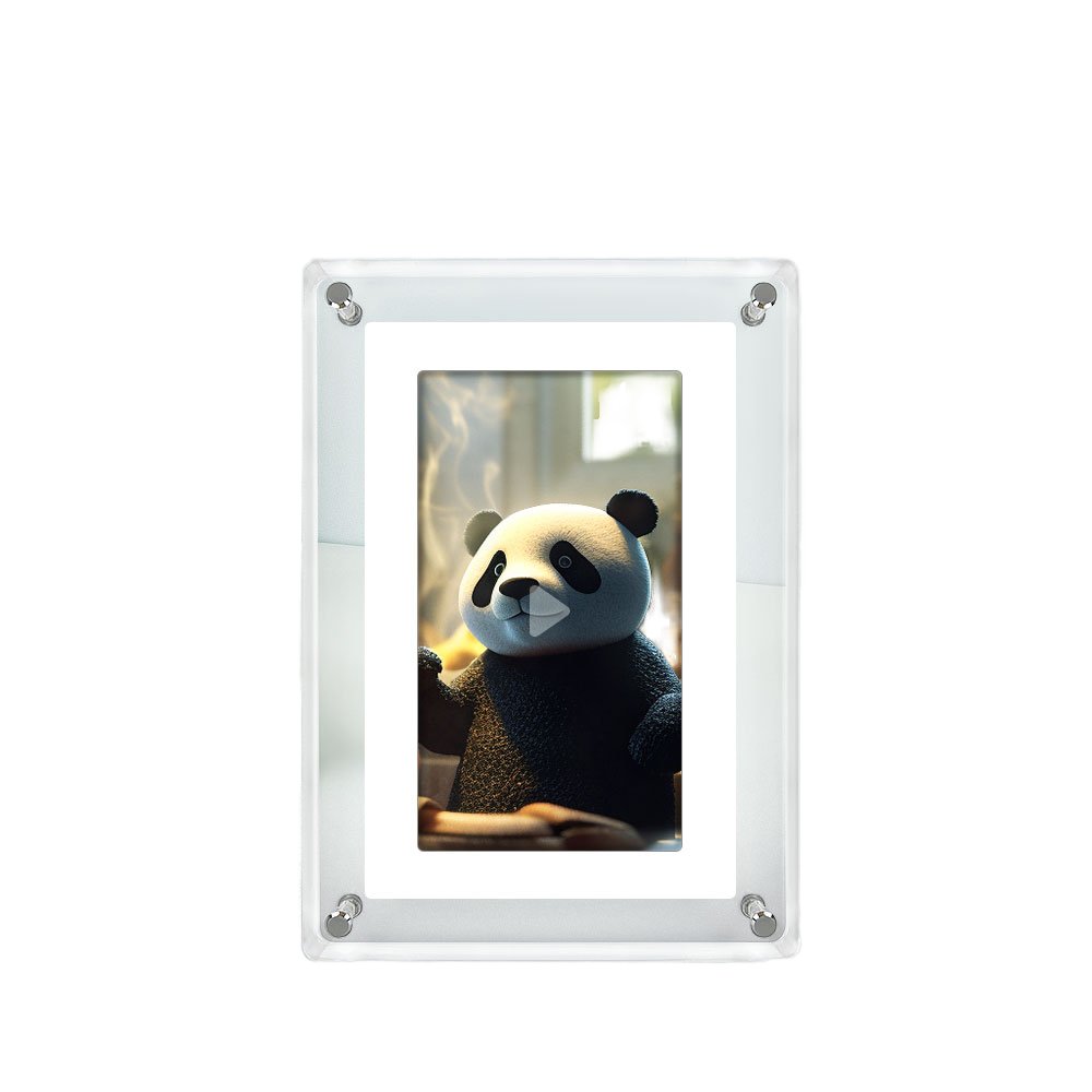 7-Inch Transparent Acrylic Digital Photo Frame IPS Screen Video Playback Function Supports MP4 AVI Formats Audio MP3 US Plug