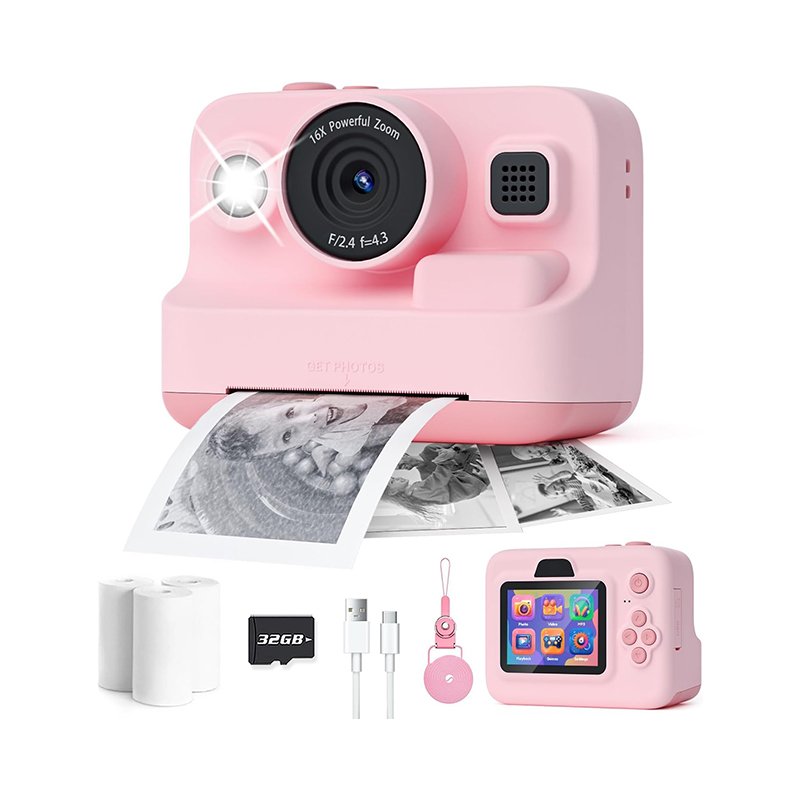 Sprite Group HD Kids Digital Camera with 2.4'' Large Screen 13X Digital Zoom Kids 3-10 Year Olds Kids Camera
