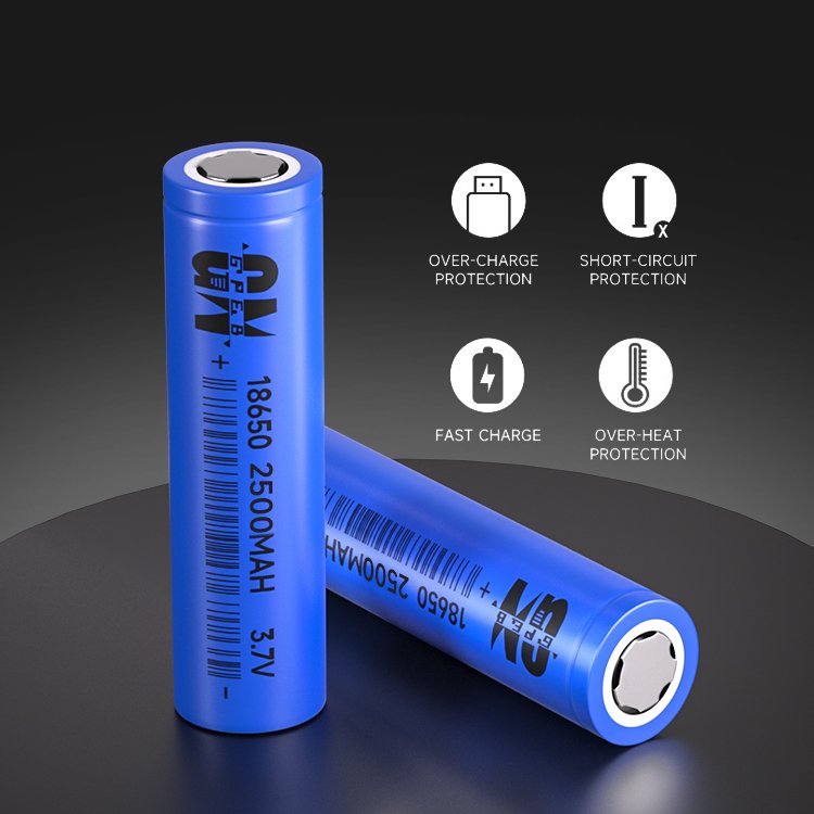 3.7V 18650 Lithium Battery 2500mAh 20A INR18650 rechargeable battery