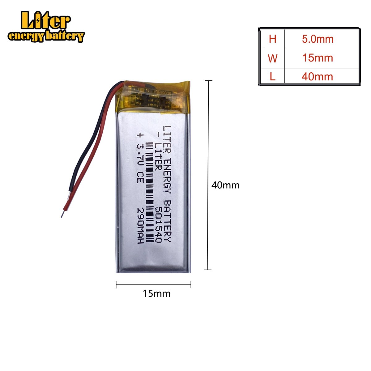 501540 3.7v 290mah Lithium Polymer rechargeable battery for MP4 Cell Phone Speaker navigation