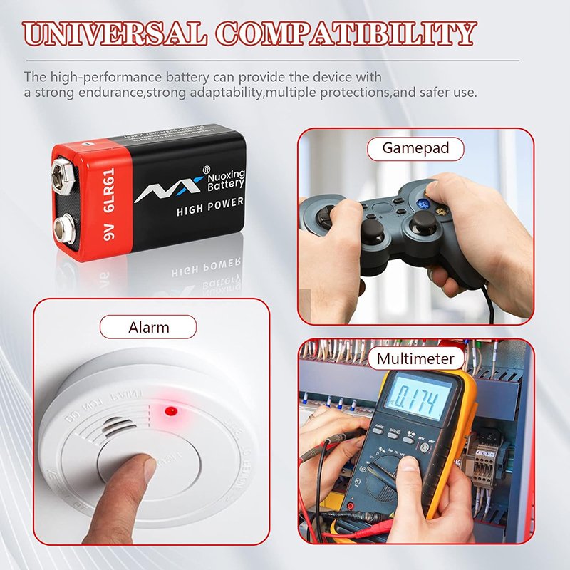NUOXING 6lr61 Alkaline battery 9V microphone frontal temperature gun battery Smoke alarm multimeter battery