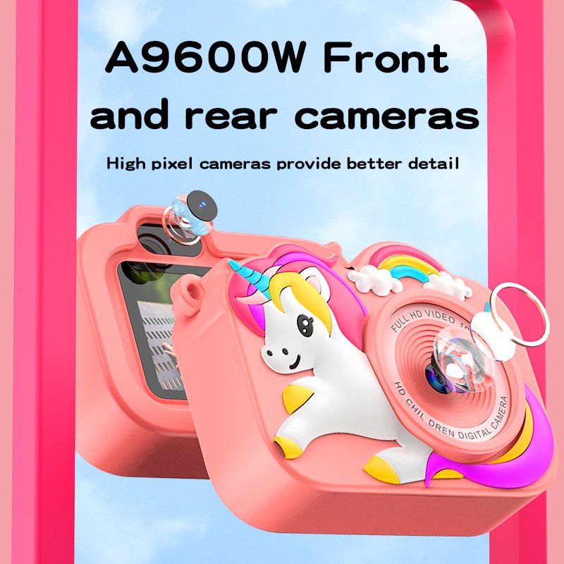 Boys girls kids camera toys Children Digital Video Camcorder Camera with Cartoon Silicone Cover Kids Selfie Camera