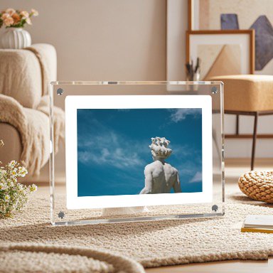 7 inch video photo display art nft acrylic digital photo picture frame with battery