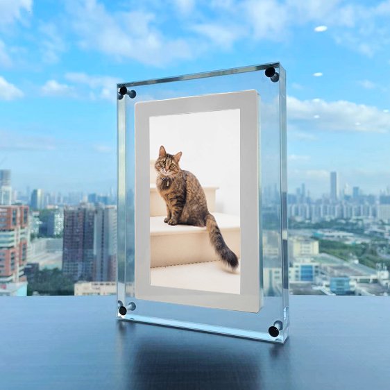 7 inch video photo display art nft acrylic digital photo picture frame with battery