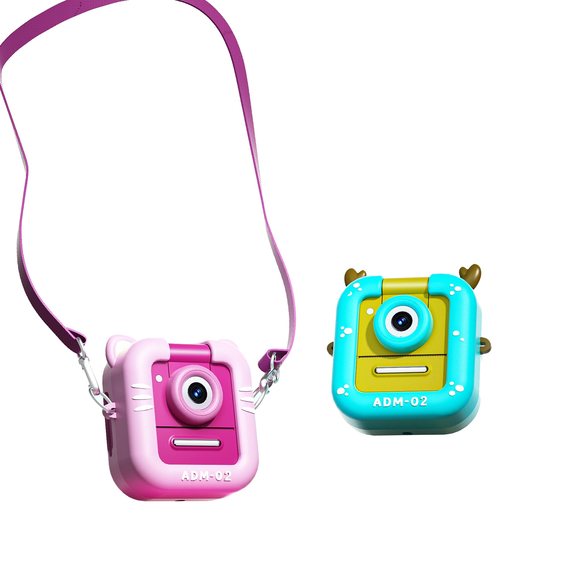 M8 2.4' Ips Print Colorful Kids Digital Camera Screen Multi-functional Directly Instant With Tripod Best For Birthday Gifts