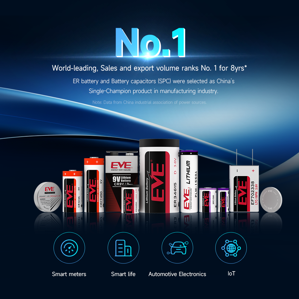 EVE CR17450 Battery Non Rechargeable Lithium Battery 3V 2.4Ah for Fire alarm Equipment