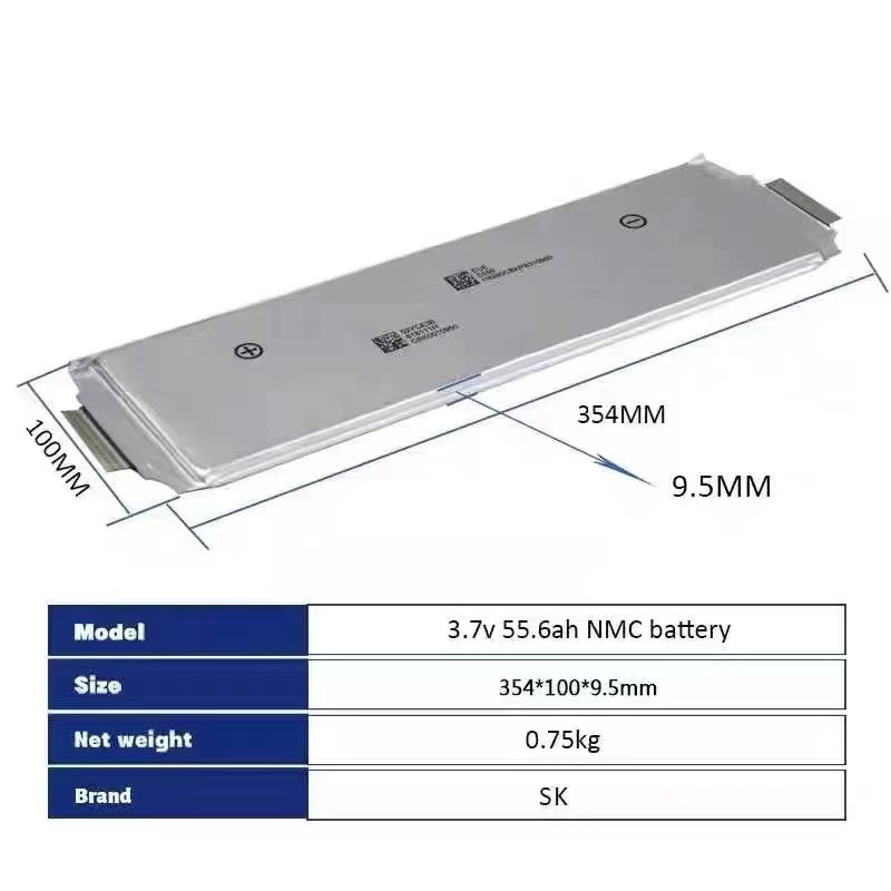 Brand New Ncm Customized 3.7V 55.6Ah-75Ah High Capacity Lithium Ion Polymer Battery Cell Customized Solar Application 3.7V 60Ah