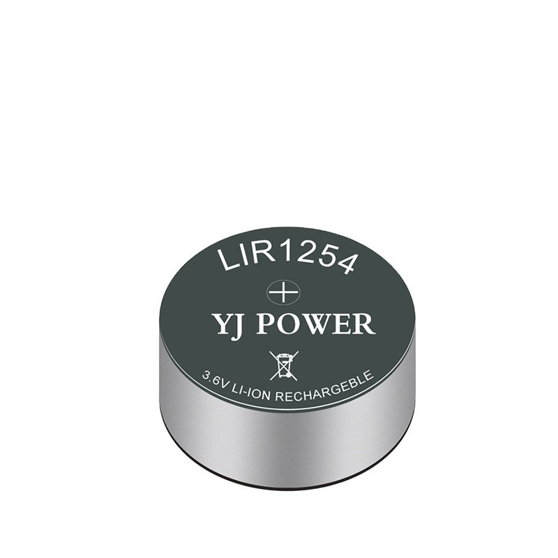 Long cycle rechargeable small coin cell LIR1254 60mAh lithium battery with IEC62133 certificates