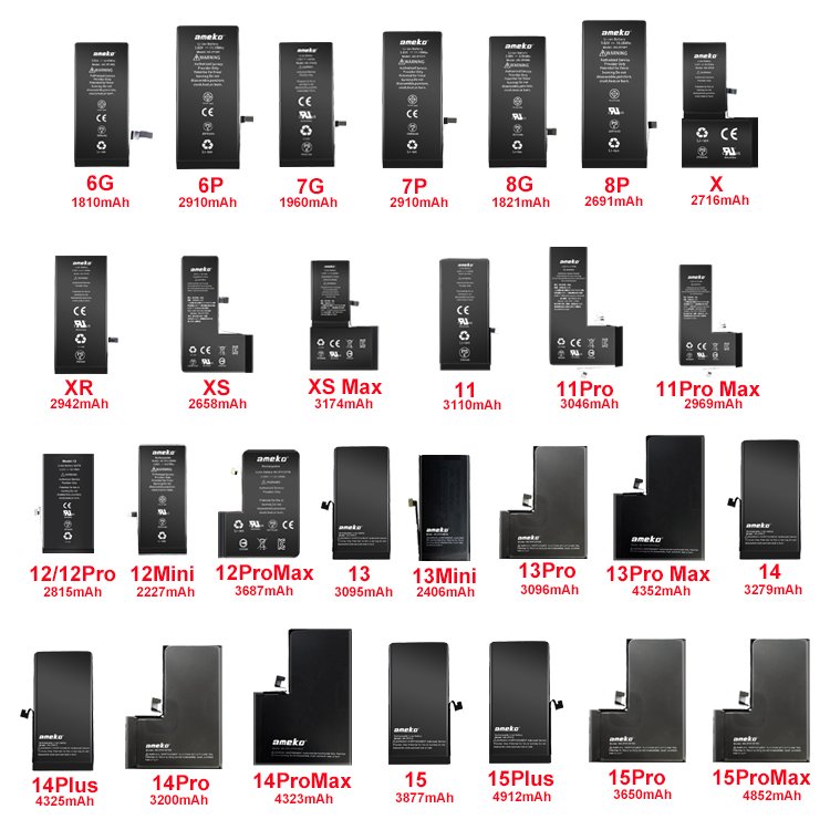 2024 New 0 Cycle Battery for iphone X XS Max Digital Battery High Capacity Smartphone Batteries