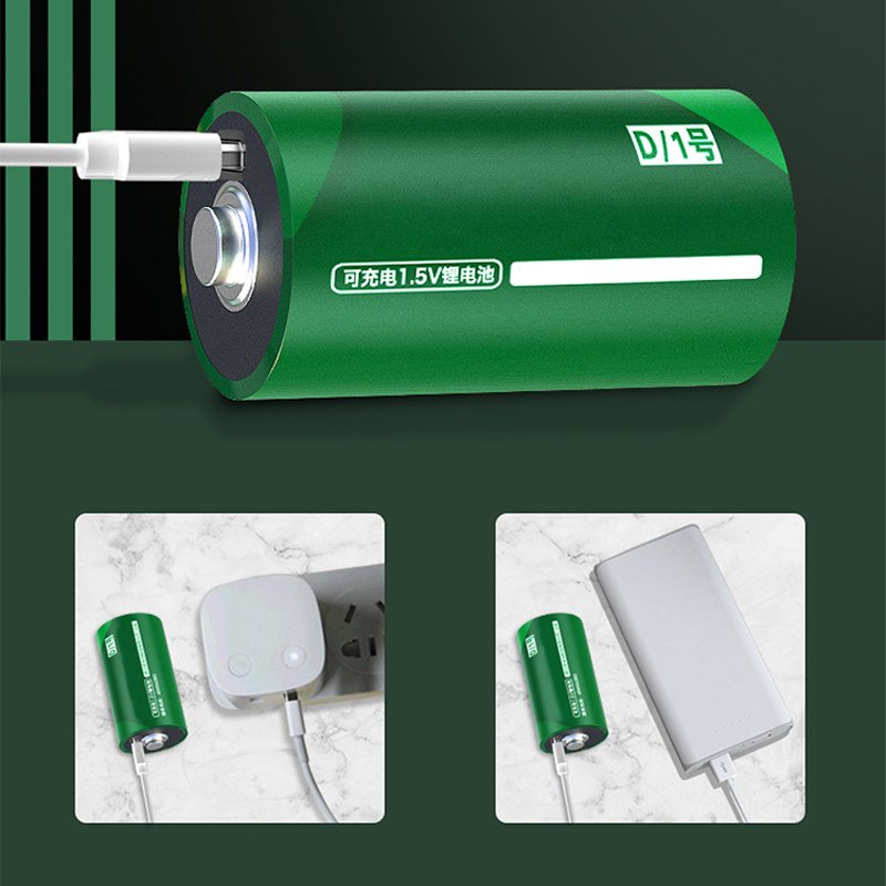High Quality USB Charging Battery 1.5V 9000wmh 6A High Current Rechargeable Lithium Battery Multi-function For Emergency light