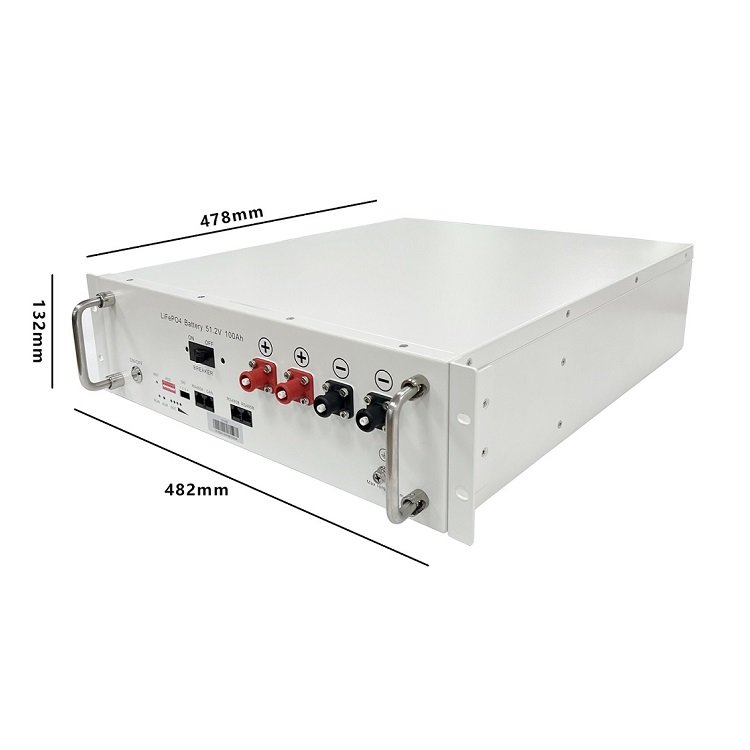 3U Lithium Iron Phosphate battery Pack 48V 100A5KW cycle life 6000 warranty 5 years with digital display screen compatible with