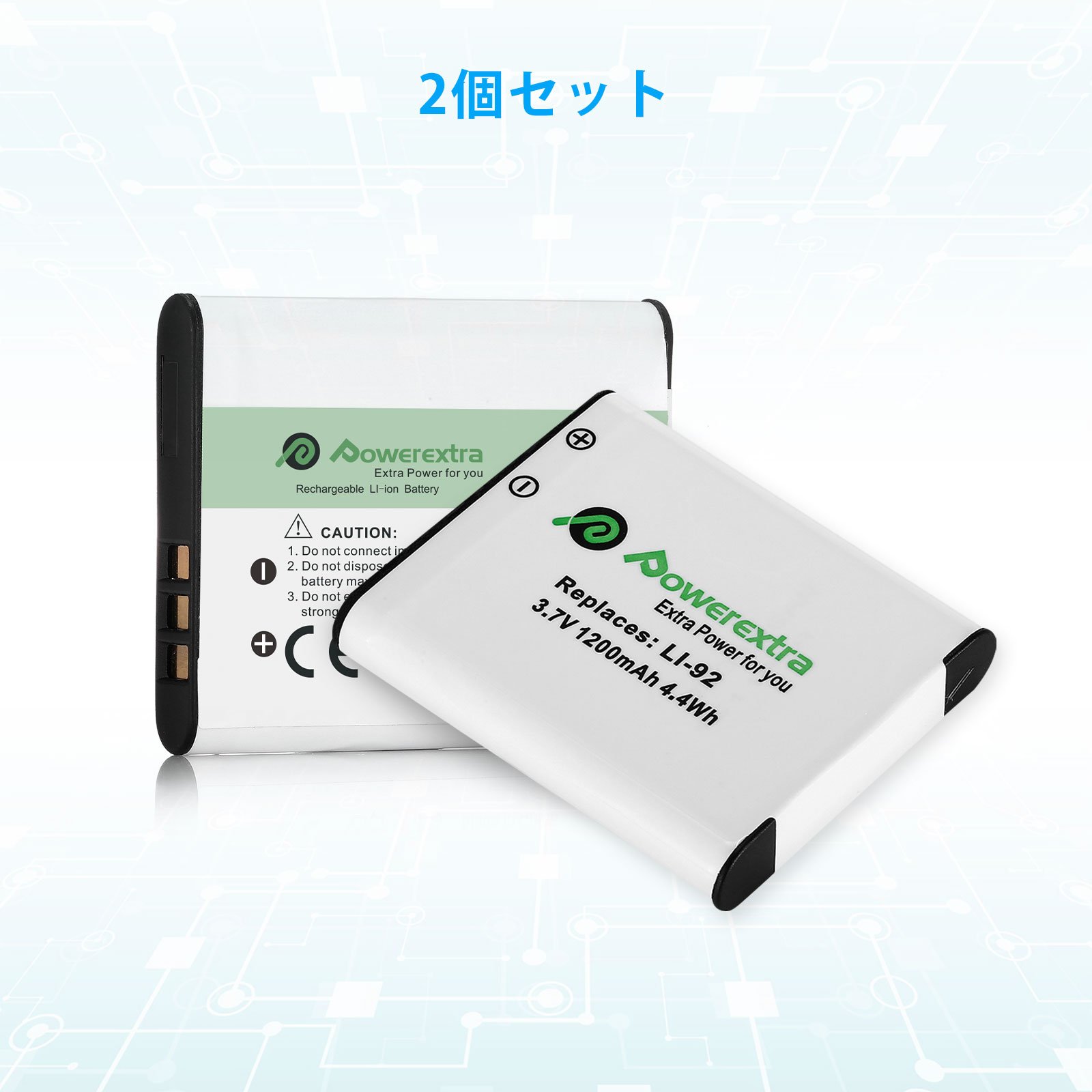 Powerextra 3.7v 1200mAh Camera Rechargeable LI92 Lithium Replacement Batteries Pack For Olympus LI-50B Pentax D-LI92