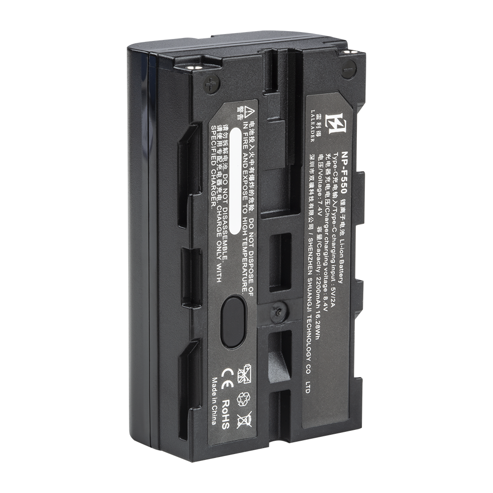 2200mAh 4400mAh 6600mAh NP-F550 NP-F750 NP-F970 Type-C USB Output Battery with Digital Power Indicator for LED Video Light