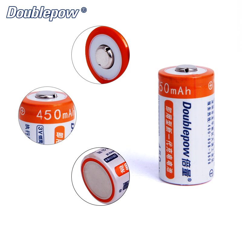 Doublepow CR123A 450mAh 3V Rechargeable Li-Ion Battery