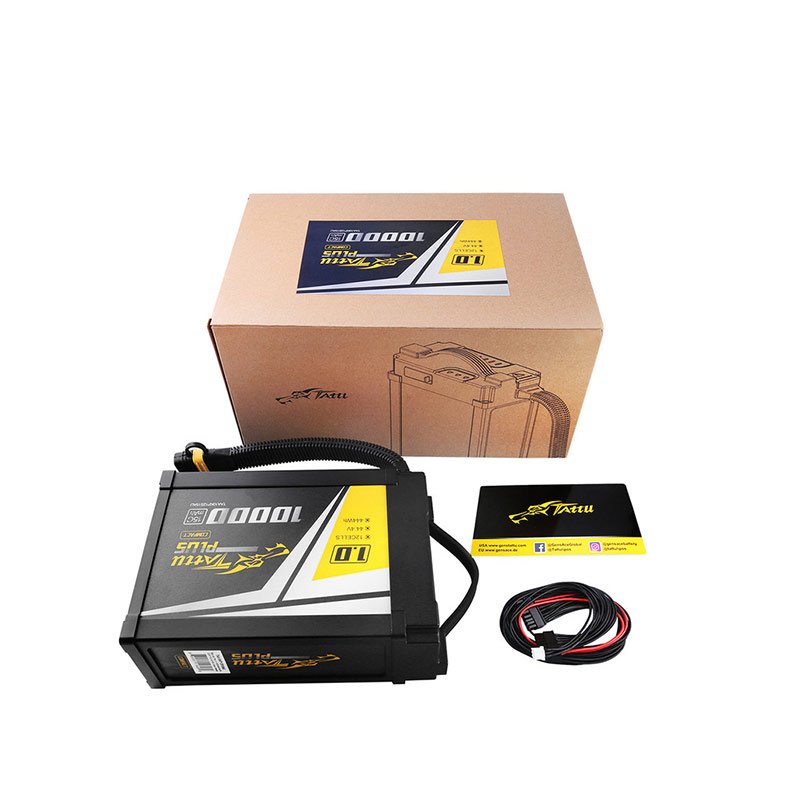 Tattu Plus 1.0 Compact 10000mAh 44.4V 15C 12S1P Digital Lipo Smart Battery Pack with AS150UPlug