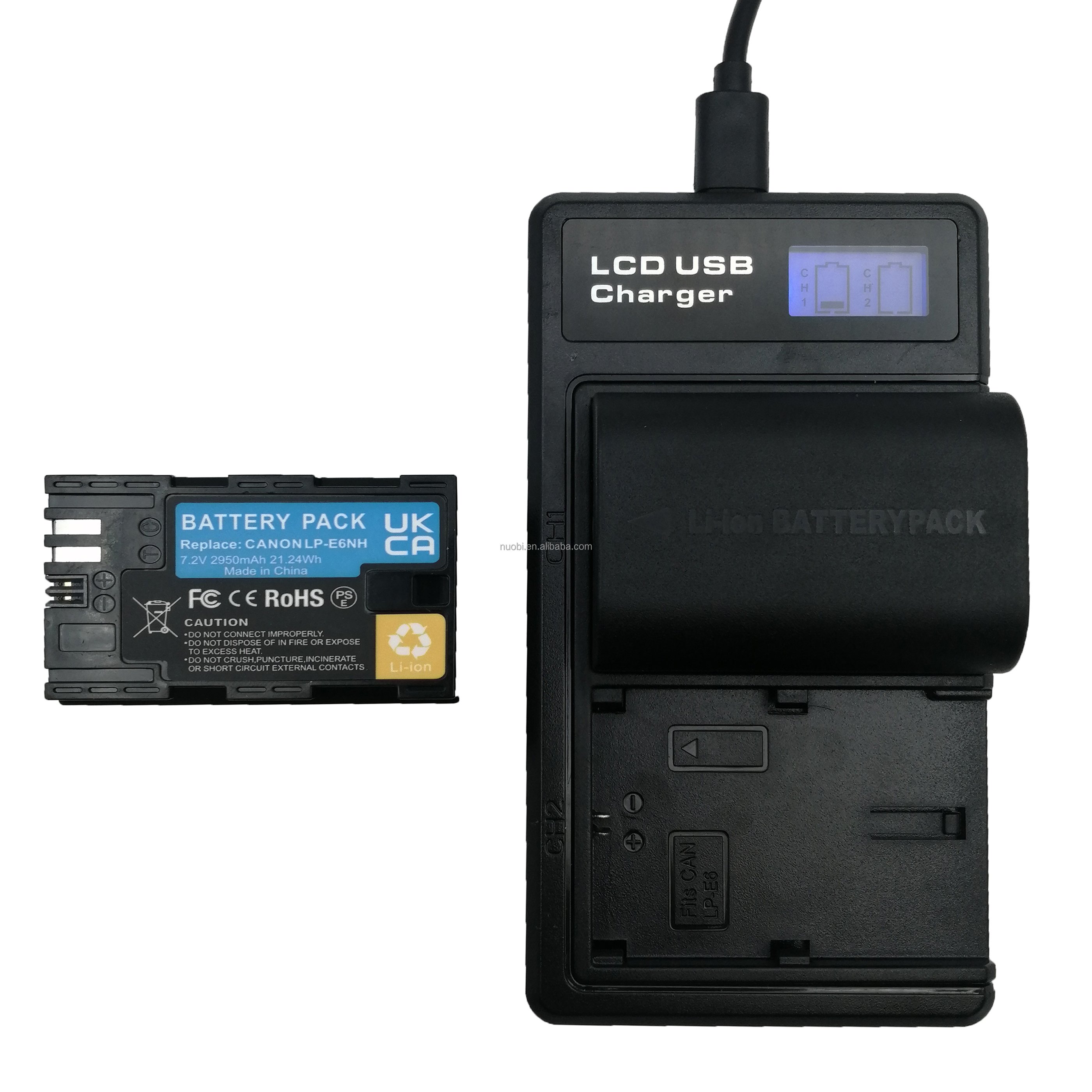 LP-E6NH mirrorless cameras 2950mAh Replacement Dual Slot Charger for Canon EOS 5D Mark IV/5D Mark III/5DS R/7D digital battery