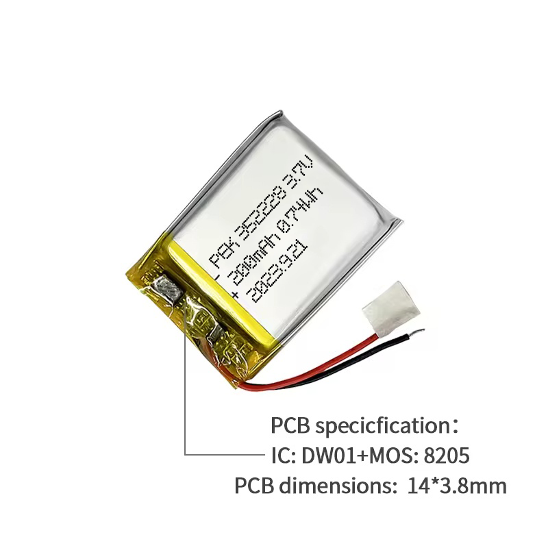 352228 200mAh 3.7V High-performance Batteries Long Battery Life Electronic Smoke Detector Digital Glucometer