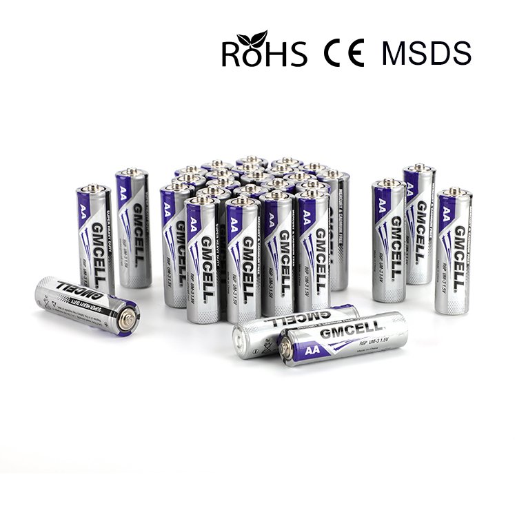 GMCELL cheap price 1.5V carbon zinc battery R6P AA 70mins Super heavy duty battery