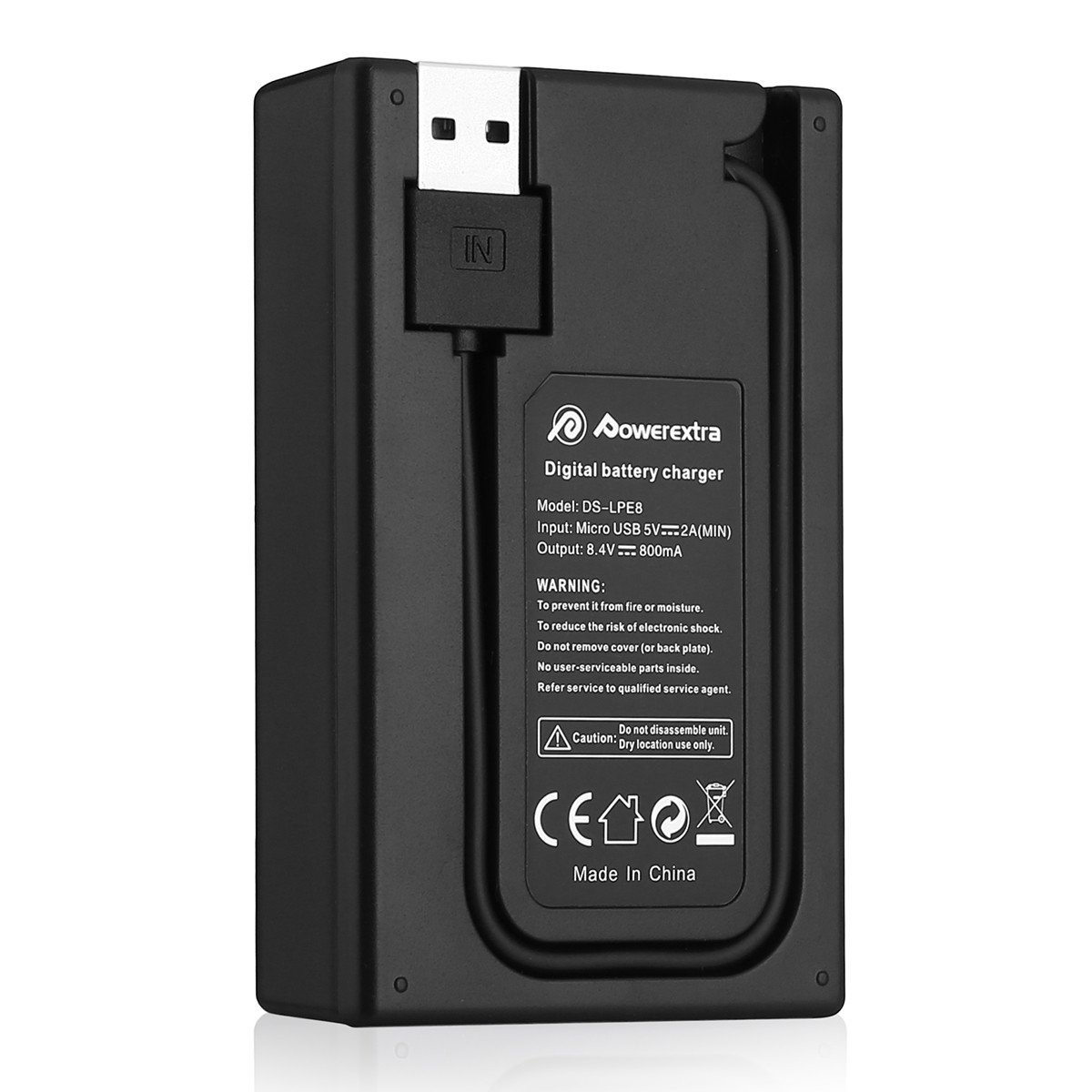 Powerextra LP-E8 2 Pack LPE8 Battery Smart LCD Display Dual USB Charger For Canon Rebel T3i T2i 600D 550D Kiss X5 Digital Camera