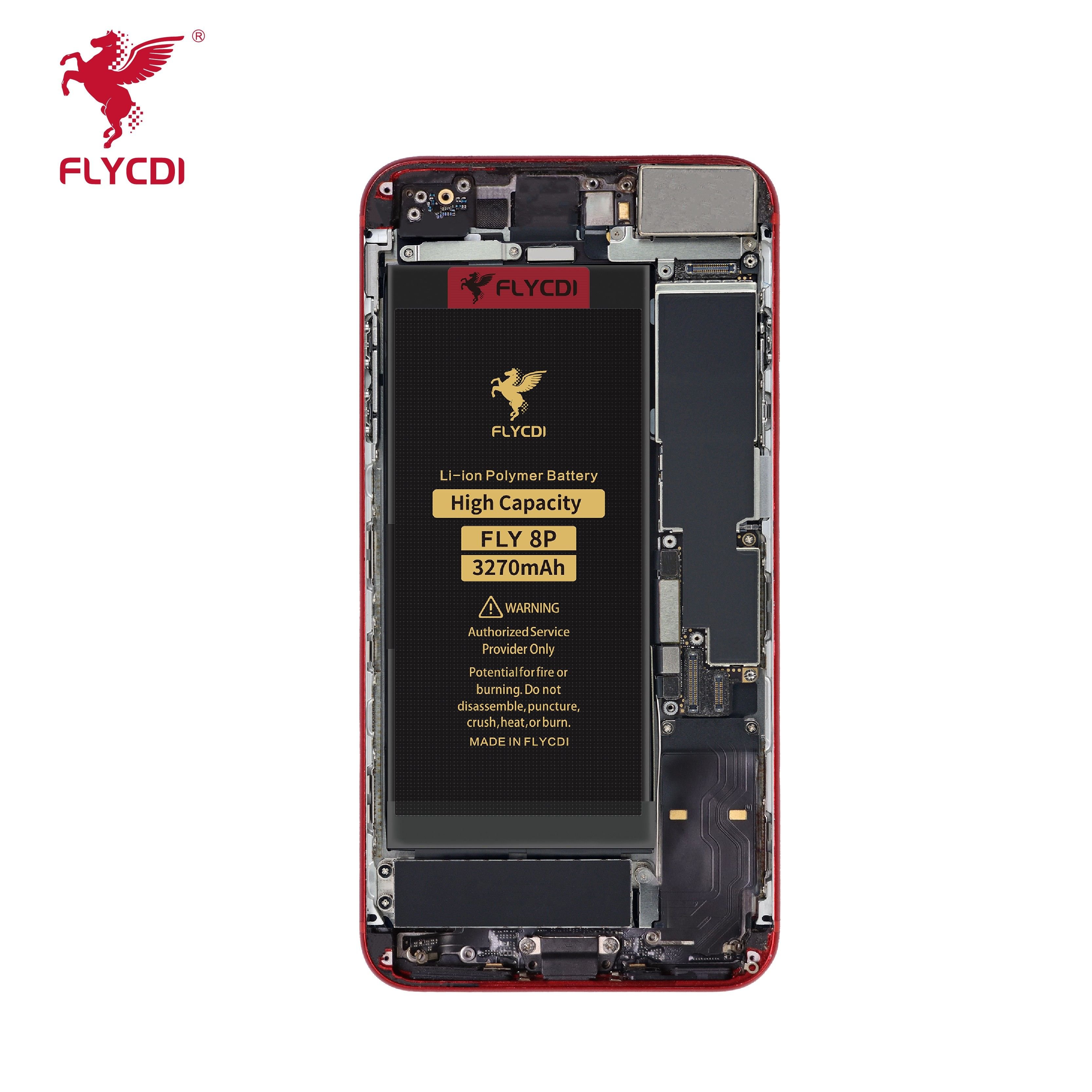 FLYCDI High Capacity Mobile Phone Battery Cell Phone Rechargeable Digital Batteries For Iphone 8P Battery