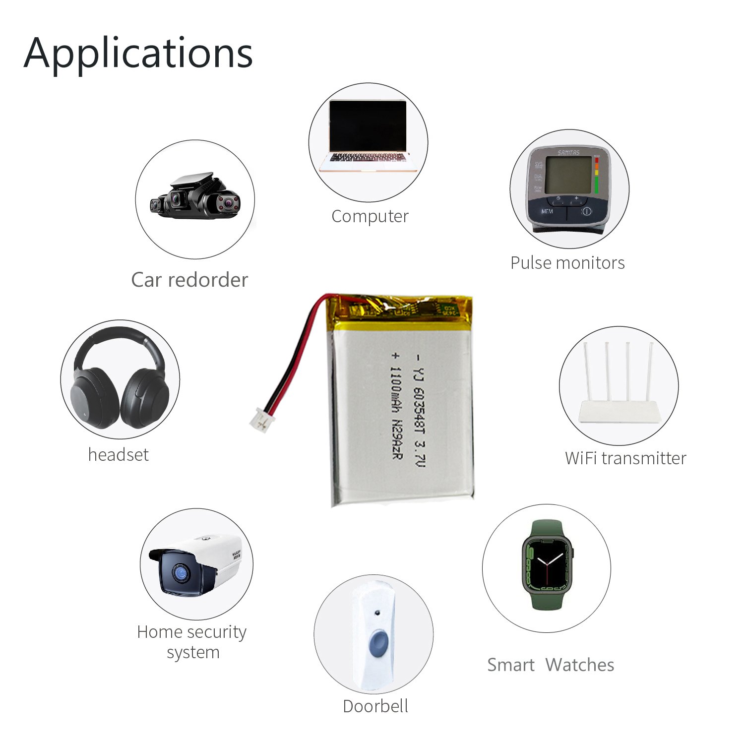 KC CB EN62133 IEC62133 certificate Approved YJ601840 450mah 3.7v lithium polymer battery 450mAh 3.7v polymer battery